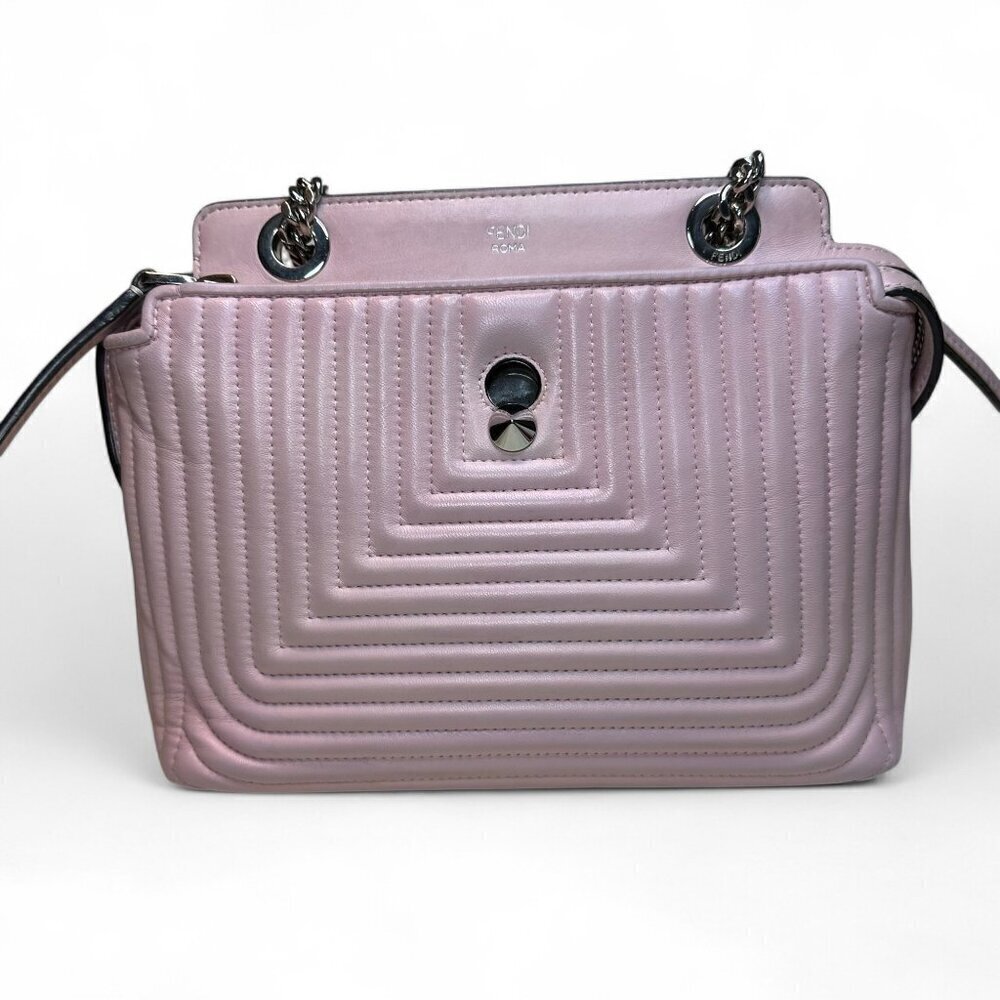 FENDI Dotcom Click Quilted Chain Shoulder Bag Peonia Pink (w detachable pouch) - Picture 5 of 16